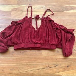 Dark red crop top